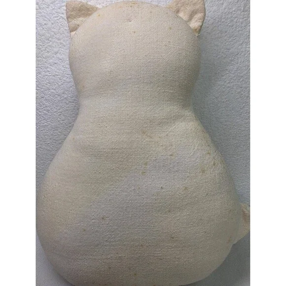 Vintage Handmade Fabric Cat Plush, Shabby Chic Lace Kitty Doll Cottagecore Decor - Picture 6 of 6